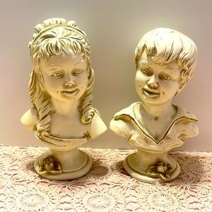 Vintage Boy and Girl Head Bust